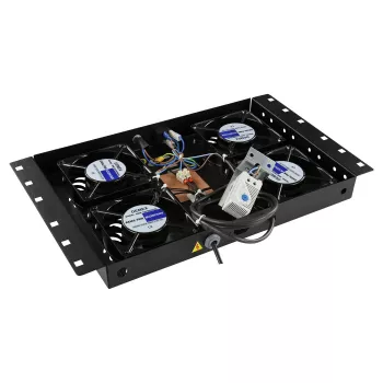 Rack-tarvike Lanview RAF120BL-UK 1U 4 tuuletinta musta