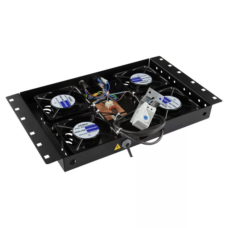 Rack-tarvike Lanview RAF120BL-UK 1U 4 tuuletinta musta