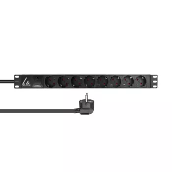 Lanview LVR-3MSCH-SPD-SCH8 virranjakoyksikkö (PDU) 8 AC-lähtöä 1U musta