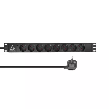 Lanview LVR-2MSCH-LIC-SCH8 virranjakoyksikkö (PDU) 8 AC-lähtöä 1U musta