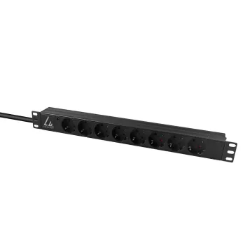 Lanview LVR-2MSCH-LIC-SCH8 virranjakoyksikkö (PDU) 8 AC-lähtöä 1U musta