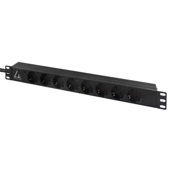 Lanview LVR-3MIEC-LIC-SCH8 virranjakoyksikkö (PDU) 8 AC-lähtöä 1U musta