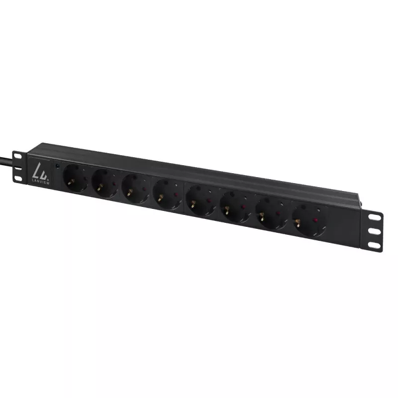 Lanview LVR-3MIEC-LIC-SCH8 virranjakoyksikkö (PDU) 8 AC-lähtöä 1U musta