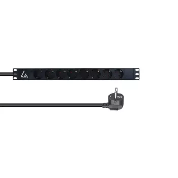 Lanview LVR-3MSCH-LIC-SCH8 virranjakoyksikkö (PDU) 8 AC-lähtöä 1U musta