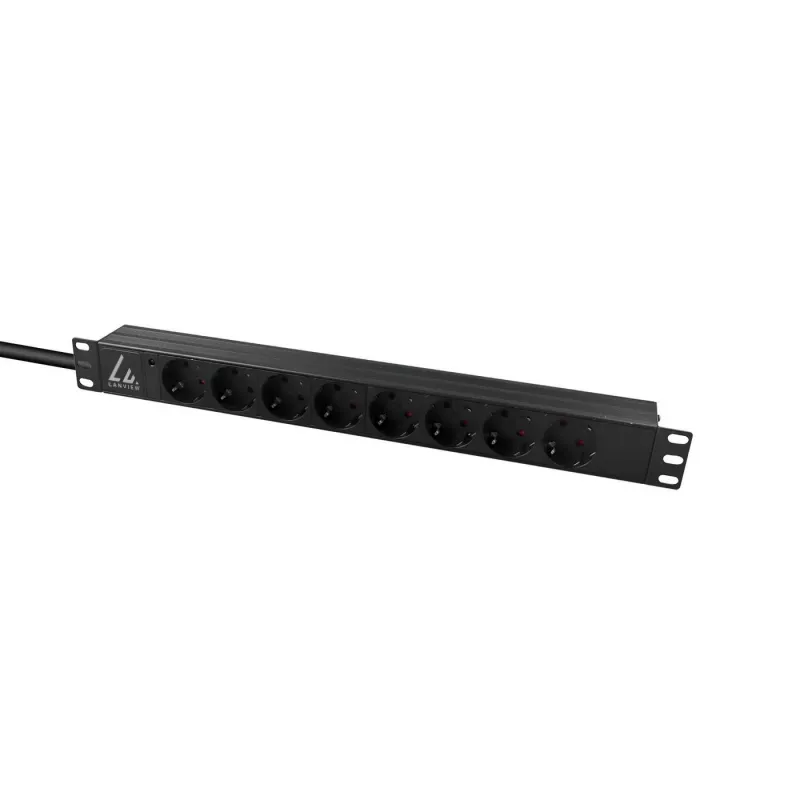 Lanview LVR-3MSCH-LIC-SCH8 virranjakoyksikkö (PDU) 8 AC-lähtöä 1U musta