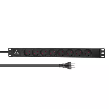 Lanview LVR-2MDK-LIC-DK8 virranjakoyksikkö (PDU) 8 AC-lähtöä 1U musta