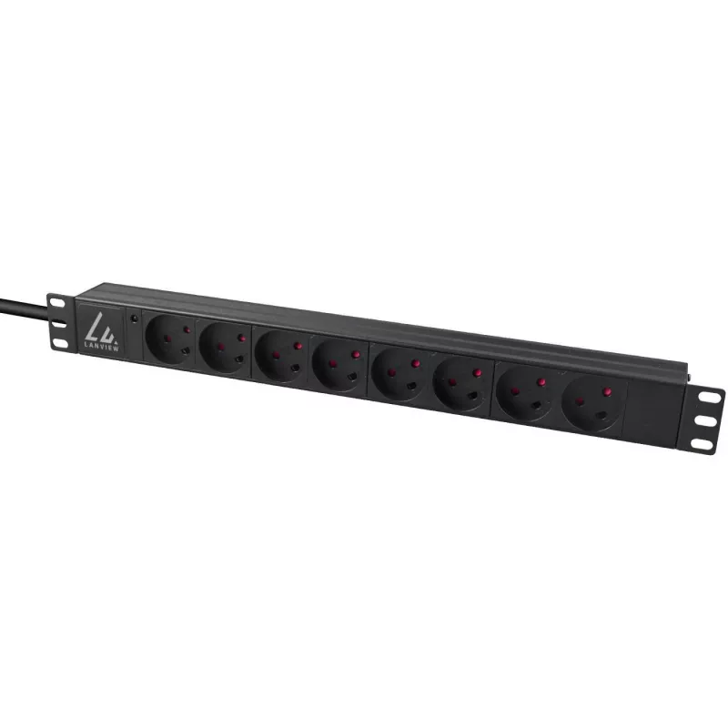 Lanview LVR-2MDK-LIC-DK8 virranjakoyksikkö (PDU) 8 AC-lähtöä 1U musta