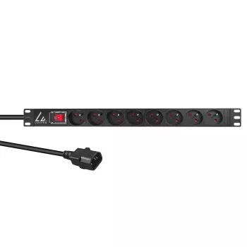 Lanview LVR-2MSCH-SW-C13-8 virranjakoyksikkö (PDU) 8 AC-lähtöä 1U musta