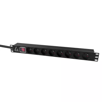 Lanview LVR-2MSCH-SW-C13-8 virranjakoyksikkö (PDU) 8 AC-lähtöä 1U musta