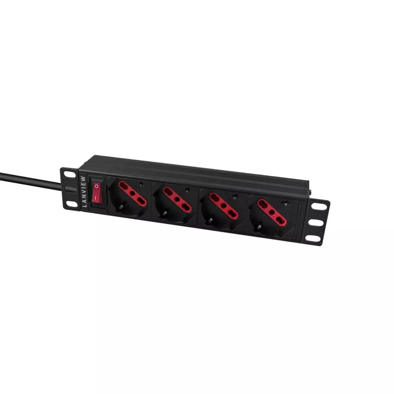 Jakorasia Lanview LVR-2MIT-SW-IT4 1U musta 2m kaapeli
