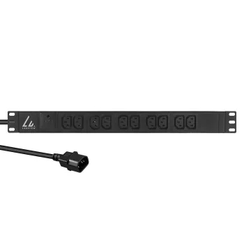 Lanview LVR-2MC14-SPD-C13X10 19 tuuman telinejakorasia, 10x C13-lähtöä