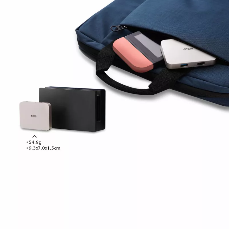 ATEN UH3235 USB-C 4K ultrapieni minitelakka läpivientivirralla