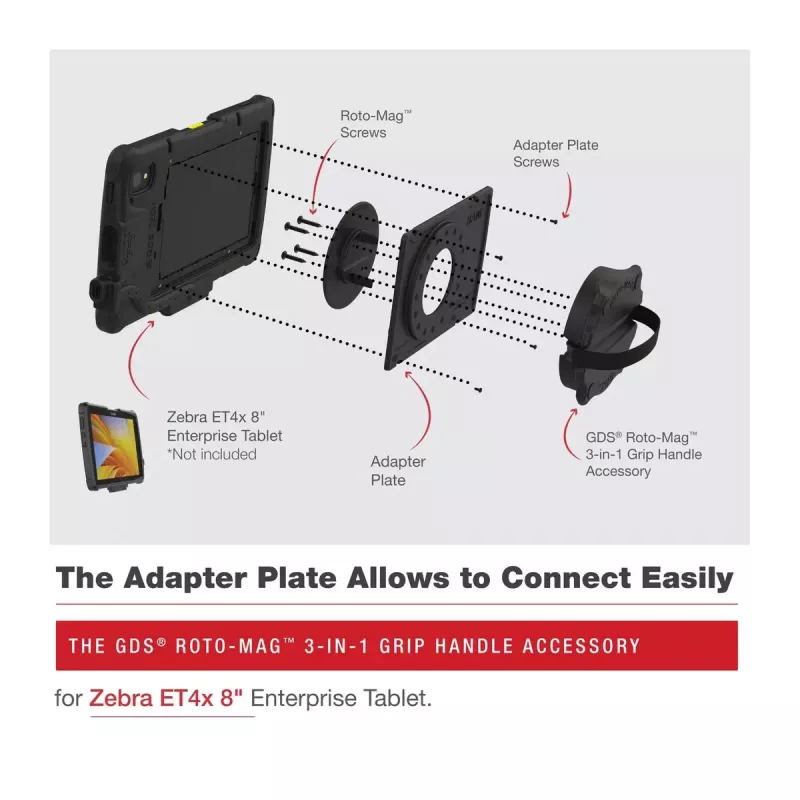 Handle RAM Mounts GDS Roto-Mag musta Composite 8 tuumaa