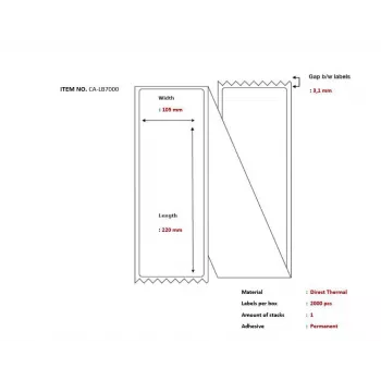 Capture-lämpölähetystarrat 105 x 220 mm CA-LB7000 – suorat lämpötarrat lähetyksiin