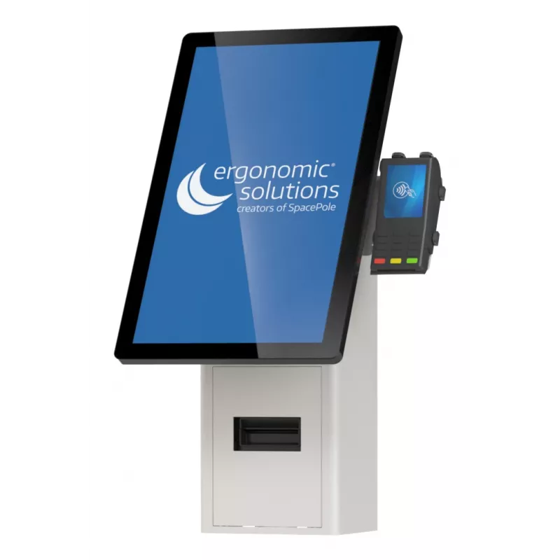 Seinäkiinnitteinen itsepalvelukioskiteline ergonomic solutions SPK402-02 — seinäteline itsepalvelupäätteille