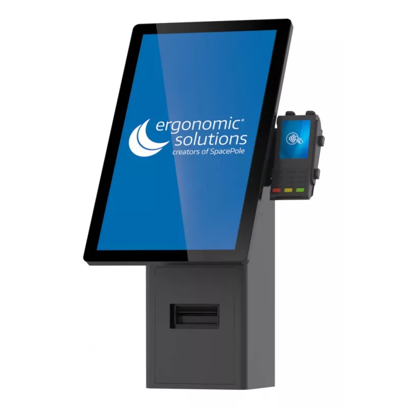 Seinäkiinnitteinen itsepalvelukioskiteline ergonomic solutions SPK402-02 — seinäteline itsepalvelupäätteille