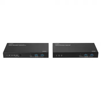 Verkkolähetin ja -vastaanotin Lindy 100m Cat.6A 2 isäntä USB 3.2 Gen 1 & HDMI 4K60