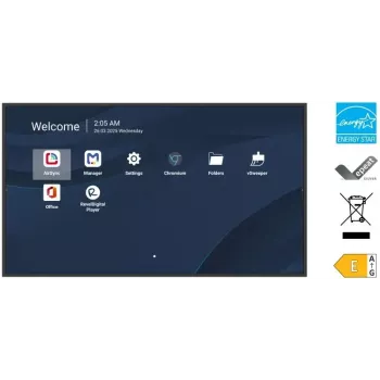 Kaupallinen 86 tuuman 4K-LCD-näyttö VIEWSONIC CDE8614-2C, 3840x2160, 500 cd/m², Android 14, Wi‑Fi, 24/7