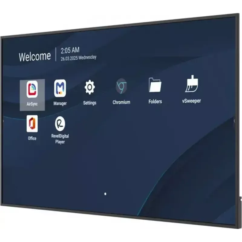 Kaupallinen 86 tuuman 4K-LCD-näyttö VIEWSONIC CDE8614-2C, 3840x2160, 500 cd/m², Android 14, Wi‑Fi, 24/7