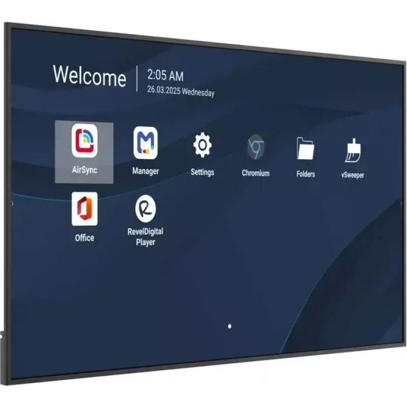 Kaupallinen 86 tuuman 4K-LCD-näyttö VIEWSONIC CDE8614-2C, 3840x2160, 500 cd/m², Android 14, Wi‑Fi, 24/7