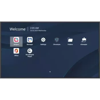 Kaupallinen 86 tuuman 4K-LCD-näyttö VIEWSONIC CDE8614-2C, 3840x2160, 500 cd/m², Android 14, Wi‑Fi, 24/7
