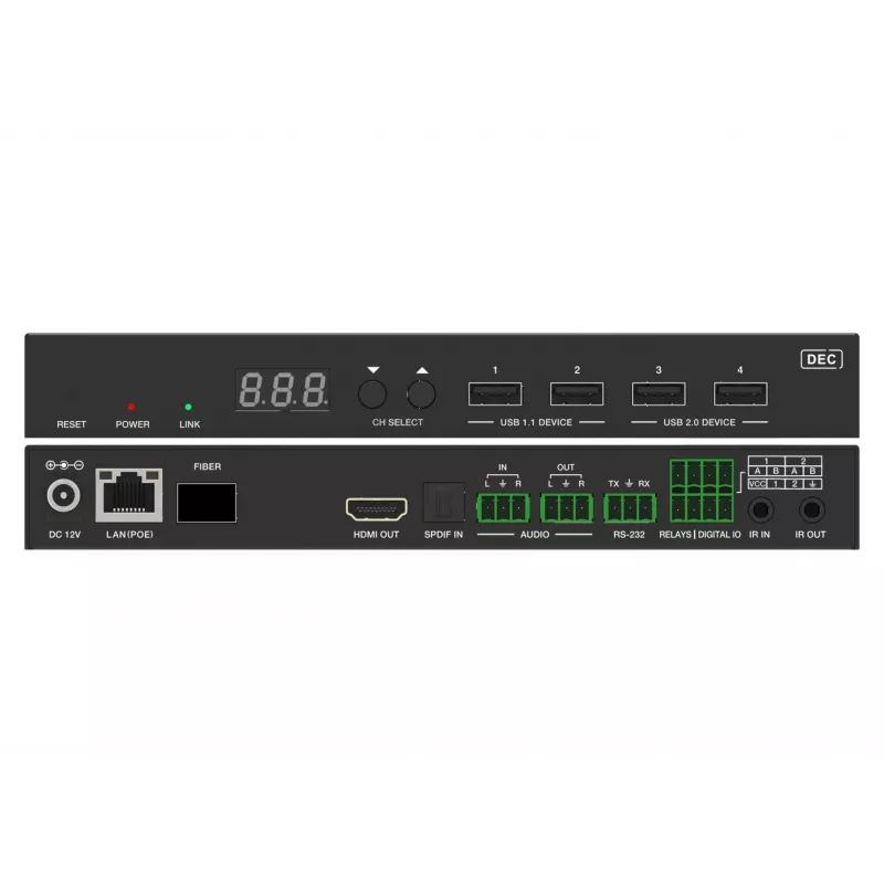 Vivolink VLVWIP2000-DEC AV over IP 4K60Hz JPEG2000 videoseinämatriisin dekooderi
