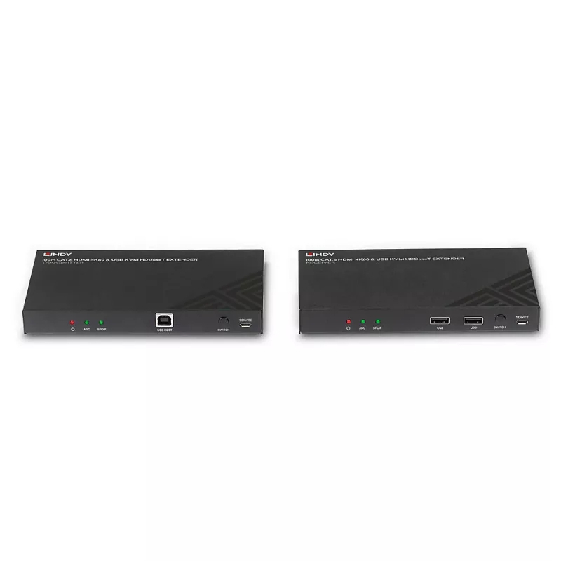 Lindy 100m Cat.6 HDMI 4K60, audio, IR ja RS-232 HDBaseT KVM -laajennin