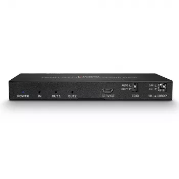 HDMI-splitteri Lindy 2-porttinen HDMI 18G -splitteri äänellä ja alas skaalauksella