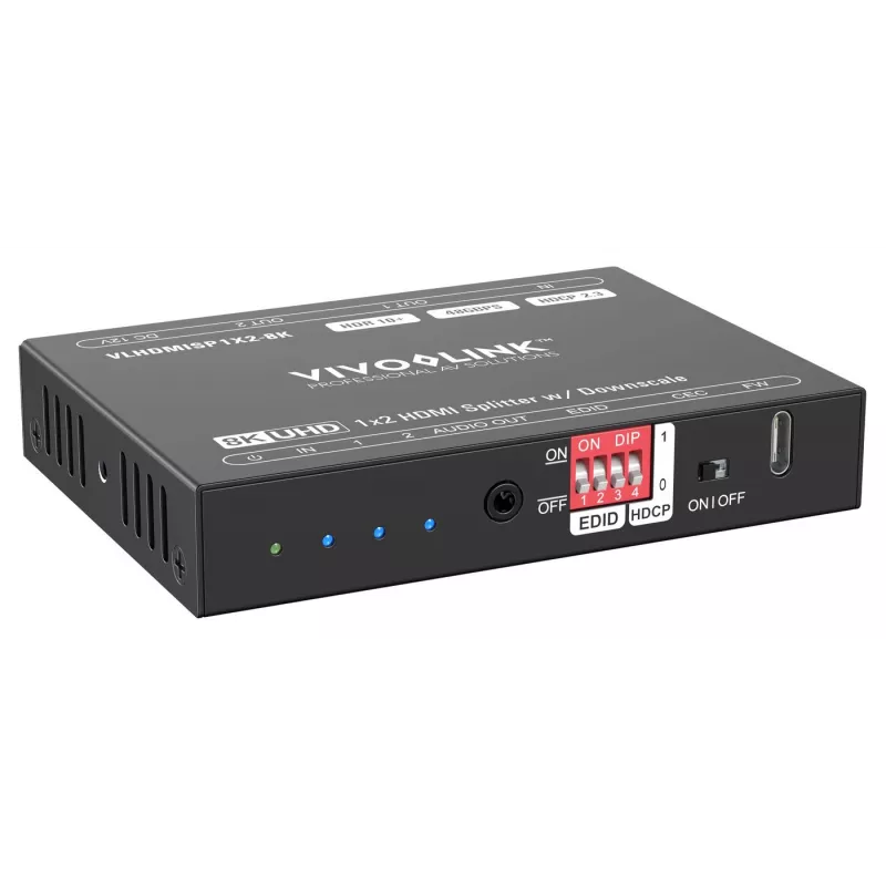 HDMI-splitteri VivoLink VLHDMISP1X2-8K 1x2, tukee jopa 8K@60Hz