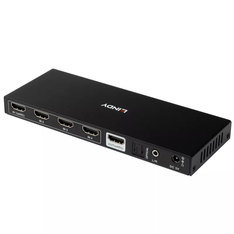 Lindy 4-porttinen HDMI 8K60 -vaihtokytkin eARC HDMI USB A USB C