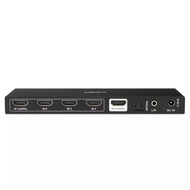 Lindy 4-porttinen HDMI 8K60 -vaihtokytkin eARC HDMI USB A USB C