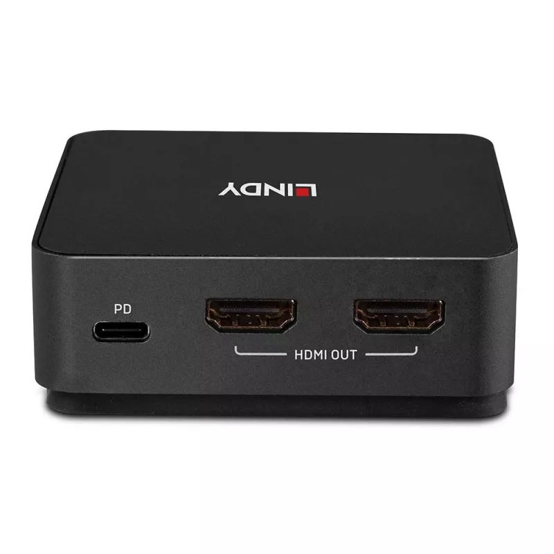Lindy 2-porttinen Type-C, dual HDMI 4K60 KVM-kytkin