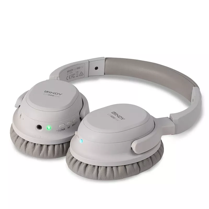 Lindy LH500XW kuuloke johdollinen & langaton päänauha puhelut/musiikki Micro-USB Bluetooth harmaa