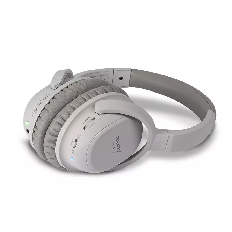 Lindy LH500XW kuuloke johdollinen & langaton päänauha puhelut/musiikki Micro-USB Bluetooth harmaa