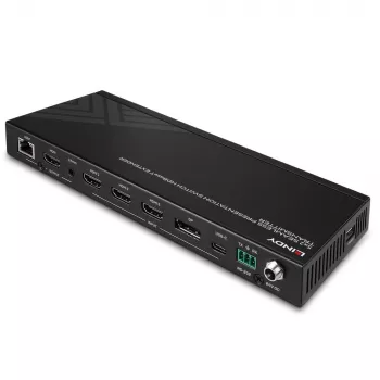 AV-lähetin Lindy 5 portin saumaton esityskytkin HDBaseT-jatko 3840 x 2160 pikseliä