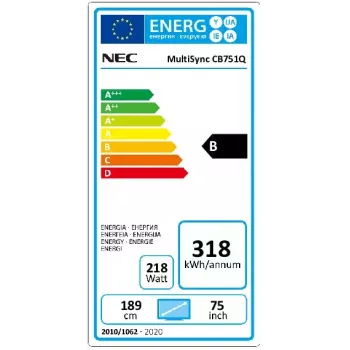 NEC CB751Q interaktiivinen taulunäyttö 190,5 cm (75