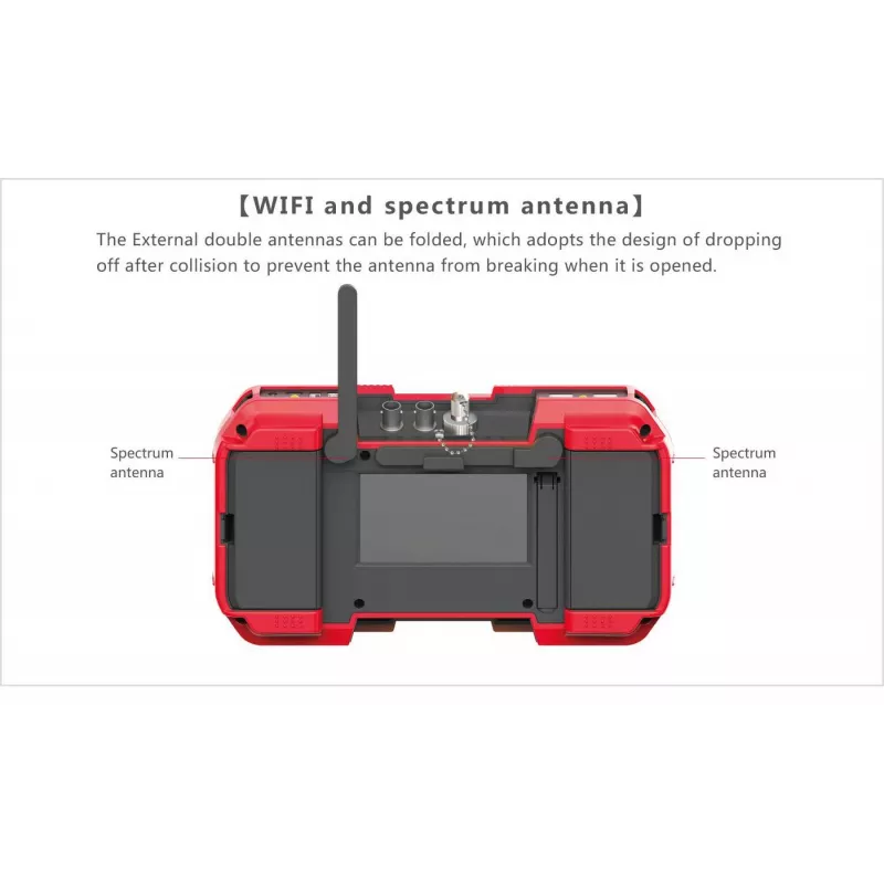 Ernitec 0070-24107-TESTER CCTV-testimonitori, 17,8 cm (7 tuumaa), kosketusnäyttö, 4K, rannehihna, harmaa/punainen