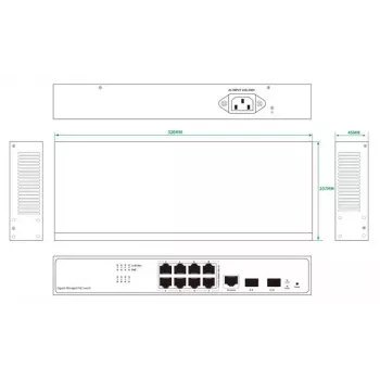 Verkkokytkin Ernitec ELECTRA-M08-1GB-150W 8 porttia 1 GB 150 W