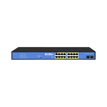 ERNITEC hallitsematon PoE-kytkin ELECTRA-U16-1GB 16 porttia, 1 GbE uplink, 285W tehot