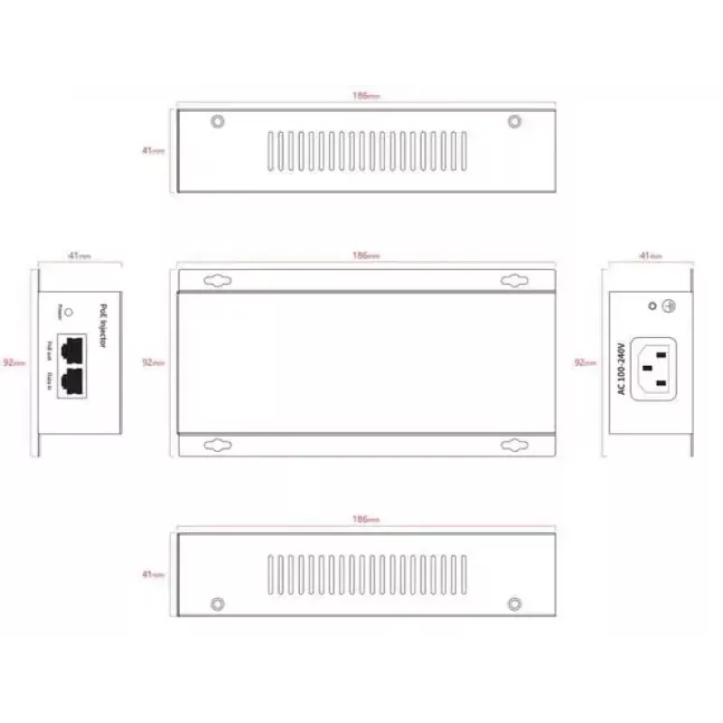 PoE-sovitin Ernitec ELECTRA-POE-10GB-90W 10Gbit/s 90W