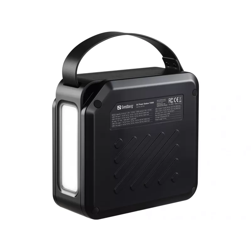 Kannettava DC-virtalähde SANDBERG Sandberg DC Power Station 72000 — LMFP 72 000 mAh, DC- ja USB-C-tulo, musta
