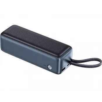Sandberg 421-31 All-in1 Powerbank 27000 PD 240W varavirtalähde, 27000 mAh, 5/9/12/15/20/28 V, sisäänrakennettu USB-C-kaapeli, näyttö