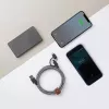 USB 2.0 -datakaapeli native union BELT-ULC-ZEB-NP, 2 m, USB-A–USB-C / Micro-USB B / Lightning, musta, valkoinen