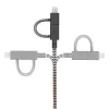 USB 2.0 -datakaapeli native union BELT-ULC-ZEB-NP, 2 m, USB-A–USB-C / Micro-USB B / Lightning, musta, valkoinen