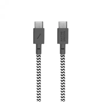 USB-C-kaapeli Native Union BELT-C-ZEB-2-NP, 1,2 m, USB-C–USB-C, musta/valkoinen