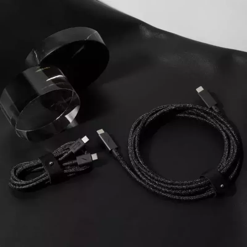 USB-C-kaapeli Native Union BELT-C-ZEB-2-NP, 1,2 m, USB-C–USB-C, musta/valkoinen