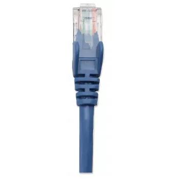 Intellinet verkkopatch-kaapeli, Cat5e, 0,5 m, sininen, CCA, U/UTP, PVC, RJ45, kullatut kontaktit, lukituskielekkeen suojaus, taittumissuoja, elinikäinen takuu