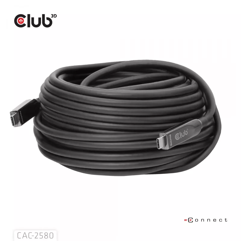 CLUB3D 15M Full-Feature USB-C®-kaapeli / 49,21ft 8K60Hz 10Gbps 60W