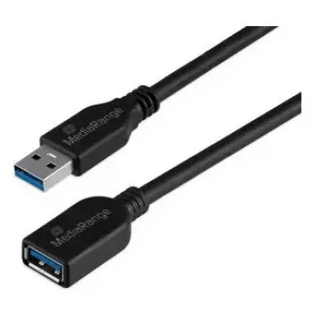 USB-A - USB-A -kaapeli MediaRange MRCS241 USB 3.2 Gen 1 (5 Gbit/s) 5 m musta