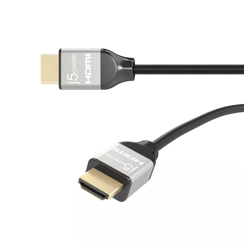 j5create JDC52 Ultra HD 4K HDMI™ -kaapeli, musta ja harmaa, 2 m